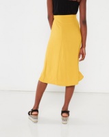 Utopia Button Through Soft Twill Skirt Mustard Photo