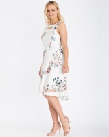 Contempo Printed High-Low Flare Dress Ivory Photo