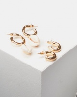 Lily Rose Lily & Rose 2 Pack Shell Hoop Earrings Gold Photo