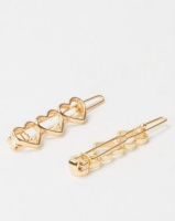 Lily Rose Lily & Rose 2 Pack Heart Hair Clips Gold Photo