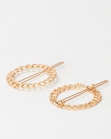 Lily Rose Lily & Rose 2 Pack Round Hair Clips Gold Photo