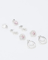 Queenspark 4 Pack Sparkly Earrings Silver Photo