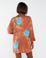 Allegoria Toe Dye with Handmade Chrystal Beadwork Dress Orange Photo