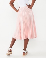 Miss Cassidy By Queenspark Pleated Satin Woven Skirt Soft Pink Photo