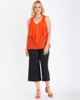 Contempo Frill Top With Necklace Orange Photo