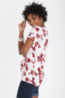 Contempo All Over Printed Top Red Photo