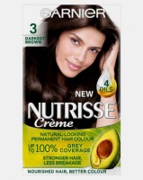 Garnier Nutrisse Creme Permanent Hair Dye Darkest Brown 3 Photo
