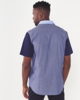 JCrew Colour Blocked Short Sleeve Shirt Blue Photo