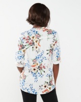 Queenspark Fresh Bouquet Linen/Viscose Woven Shirt Multi Photo