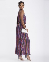 Contempo Printed Bright Stripe Maxi Dress Multi Photo