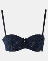 Kangol 2 Pack Polka Dot Balconette Bra White & Navy Photo