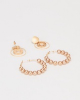 Queenspark 2 Pack Pearl Drop & Glitter Gold Earrings Photo