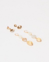 Queenspark Shell Drop & Crystal Gold Earrings Photo