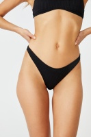 Body - High Side Thong Bikini Bottom - Black rib 20 Photo
