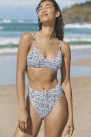 Body - U Crop Bralette Bikini Top - Mono leopard shirred Photo