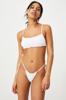 Body - Backless Ruffle Bikini Top - White shirred Photo