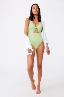 Body - Twist Front One Piece Cheeky - Mint broiderie Photo