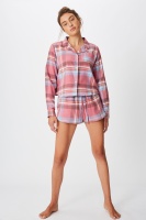 Body - Flannel Sleep Shirt - Washed rose check Photo