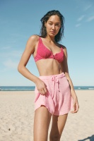 Body - Half Wire Bralette Bikini Top - Fushsia pink shirred v Photo
