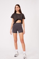 Factorie - Cheeky Elevated High Waisted Bike Short - Asphalt Photo