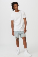 Factorie - Ripped Rigid Denim Short - Light blue Photo