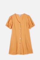 Free by Cotton On - Luna Short Sleeve Dress - Apricot sun Photo