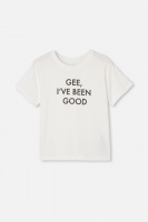 Free by Cotton On - Girls Classic Ss Tee - Vanilla/gee i ve been good Photo