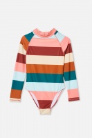 Free by Cotton On - Lindsay Long Sleeve One Piece - Multi stripe Photo