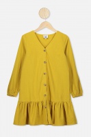 Free by Cotton On - Leila Long Sleeve Dress - Keen as mustard Photo