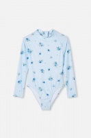 Free by Cotton On - Lindsay Long Sleeve One Piece - Frosty blue/pretty floral Photo