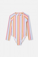 Free by Cotton On - Lindsay Long Sleeve One Piece - Sunset stripe Photo