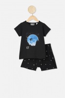 Cotton On Kids - Hudson Short Sleeve Pyjama Set - Lcn uni black et Photo