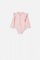 Cotton On Kids - Lucy Long Sleeve Swimsuit - Smoked salmon/gingham Photo