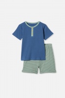Cotton On Kids - Luke Short Sleeve Pyjama Set - Petty blue Photo