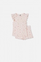 Cotton On Kids - Emma Flutter Short Sleeve Pyjama Set - Barely pink floral Photo