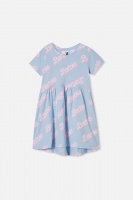 Cotton On Kids - License Freya Short Sleeve Dress - Lcn mat frosty blue/barbie logo Photo
