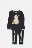 Cotton On Kids - Orlando Long Sleeve Pyjama Set - Phantom/skeleton ghost Photo