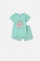 Cotton On Kids - Harpa Short Sleeve Pyjama Set - Lcn has mlp unicorns are real/dream blue Photo