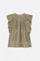 Cotton On Kids - Maggie Short Sleeve Dress - Semolina/leopard Photo