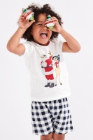 Cotton On Kids - Hudson Short Sleeve Pyjama Set - Chillin santa vanilla Photo