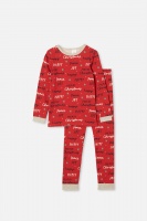 Cotton On Kids - Billie Kids Unisex Long Sleeve Pyjama Set - Merry christmas lucky red Photo