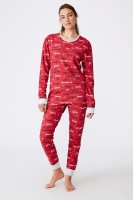 Cotton On Kids - Jo Adults Unisex Long Sleeve Pyjama Set - Merry christmas lucky red Photo