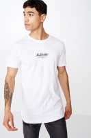 Cotton On Men - Longline Scoop Tee - White/wastelands city of souls Photo