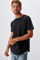 Cotton On Men - Longline Scoop Burnout T-Shirt - Washed black Photo