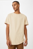 Cotton On Men - Essential Longline Scoop T-Shirt - Clay stone Photo