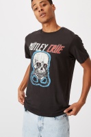 Cotton On Men - Tbar Collab Music T-Shirt - Lcn ep washed black/motley crue-skull Photo