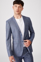 Cotton On Men - Fashion Slim Stretch Suit Jacket - Blue check Photo