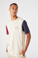 Cotton On Men - Tbar Street T-Shirt - Pearl/rosewood/true navy/ny la sleeves Photo