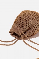 Rubi - Macrame Knit Bucket Bag - Mustard Photo
