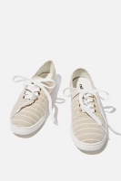 Rubi - Juno Plimsoll - Ecru white stripe Photo